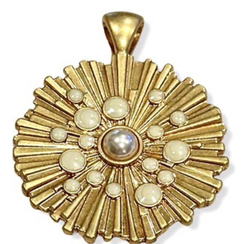 Lia Sophia Gold Pendant Necklace with Pearl Accent